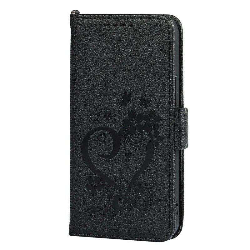 Custodia in pelle iPhone 12 Mini Cuore Strappato