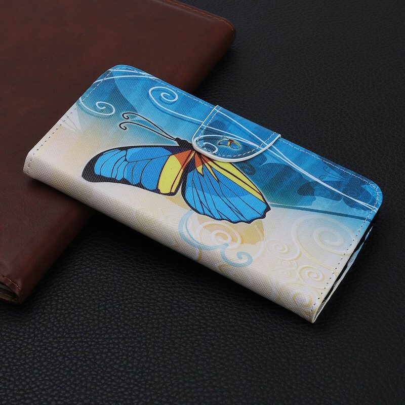 Custodia in pelle iPhone 12 Mini Farfalla Colorata