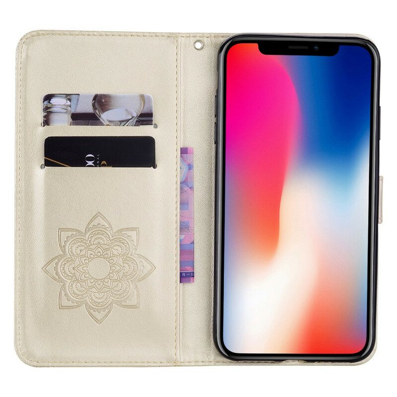 Custodia in pelle iPhone 12 Mini Mandala E Fascino Del Gufo