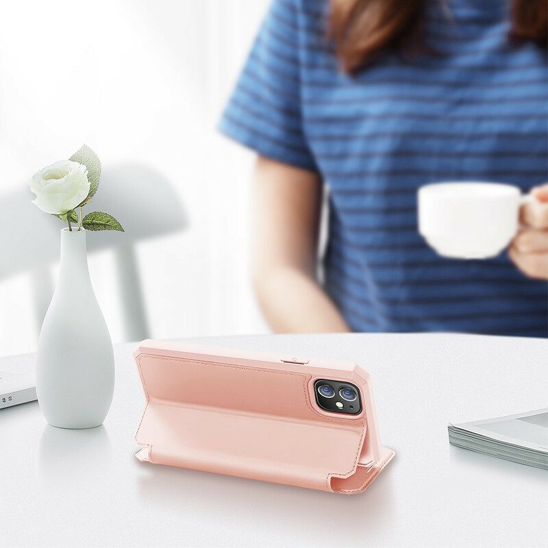 Folio Cover iPhone 12 Mini Custodia in pelle Pelle X Serie Dux Ducis