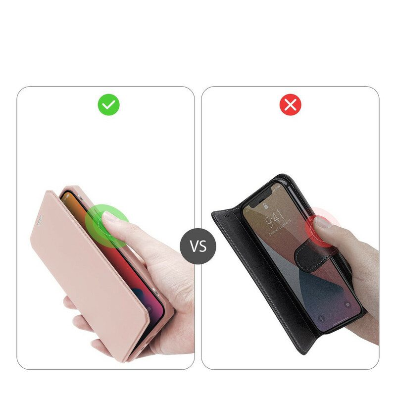 Folio Cover iPhone 12 Mini Custodia in pelle Pelle X Serie Dux Ducis