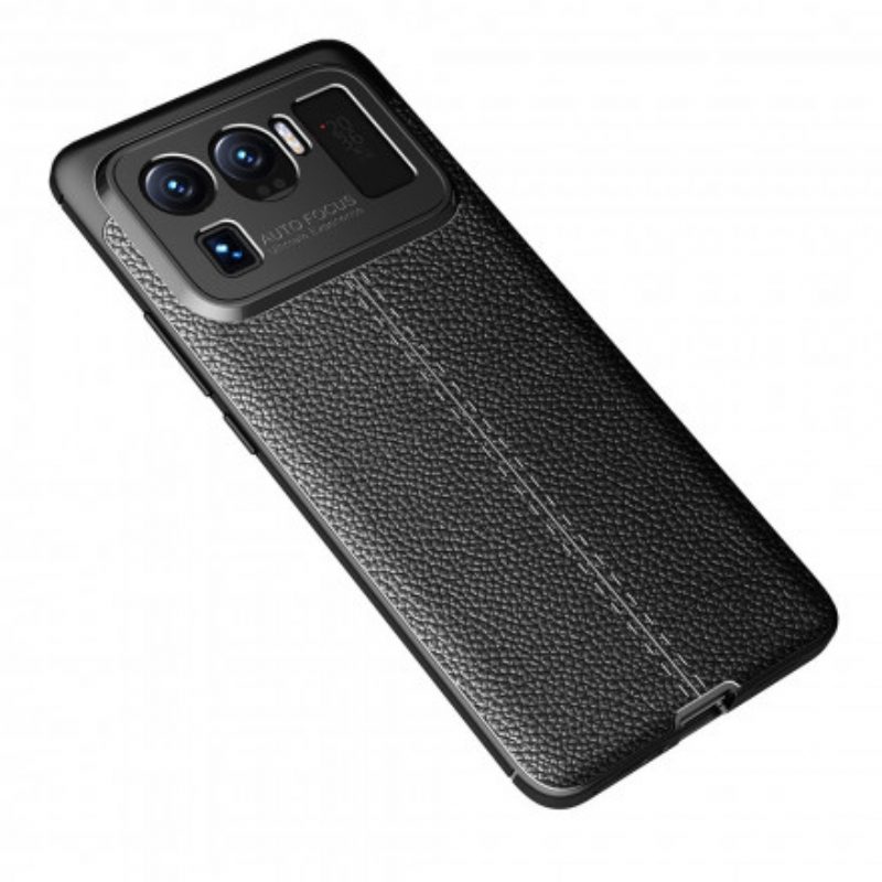 Cover Xiaomi Mi 11 Ultra Doppia Linea Litchi Effetto Pelle