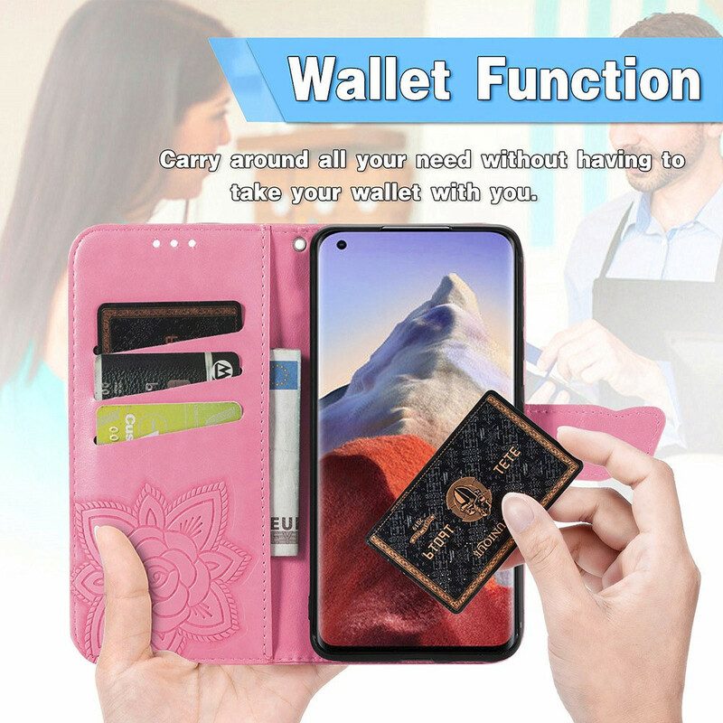 Custodia in pelle Xiaomi Mi 11 Ultra Mezze Farfalle