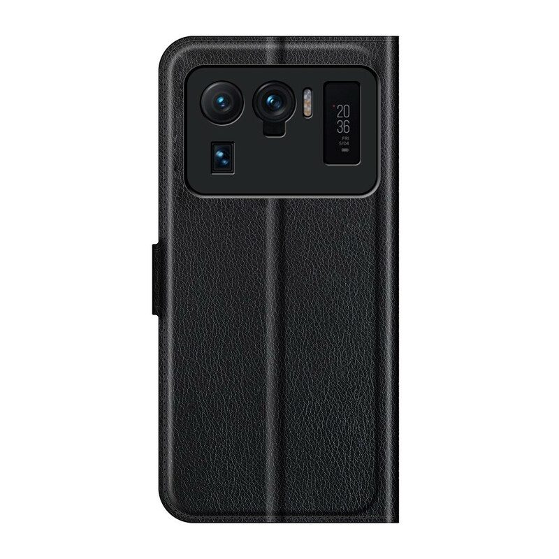 Folio Cover Xiaomi Mi 11 Ultra Classico Effetto Pelle Litchi