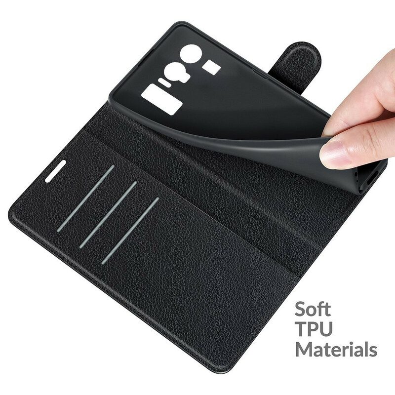 Folio Cover Xiaomi Mi 11 Ultra Classico Effetto Pelle Litchi