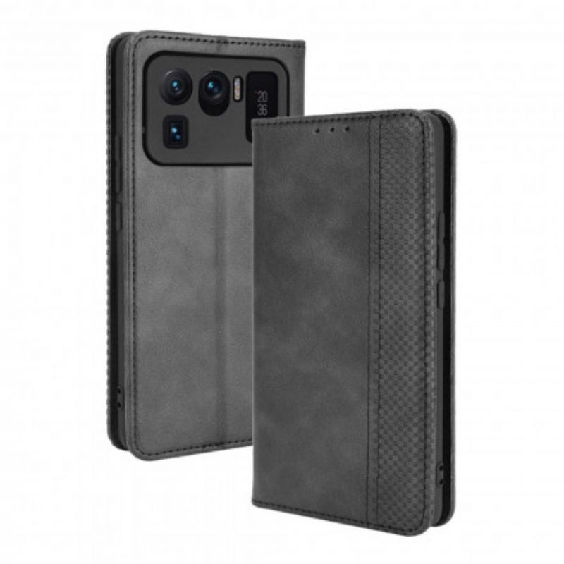 Folio Cover Xiaomi Mi 11 Ultra Custodia in pelle Effetto Pelle Vintage Stilizzato