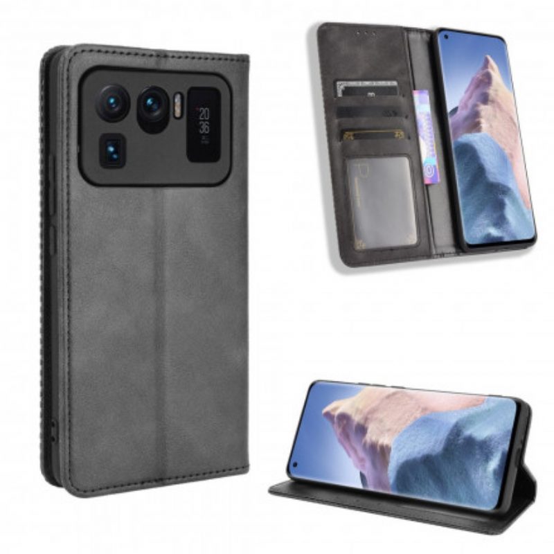 Folio Cover Xiaomi Mi 11 Ultra Custodia in pelle Effetto Pelle Vintage Stilizzato
