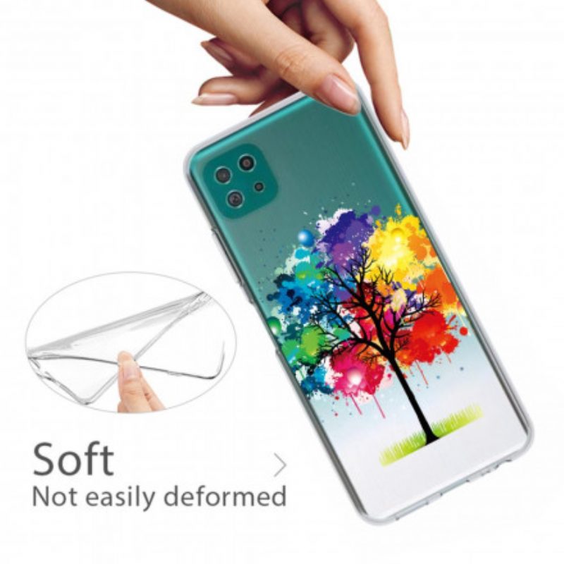 Cover Samsung Galaxy A22 5G Albero Dell'acquerello Senza Soluzione Di Continuità