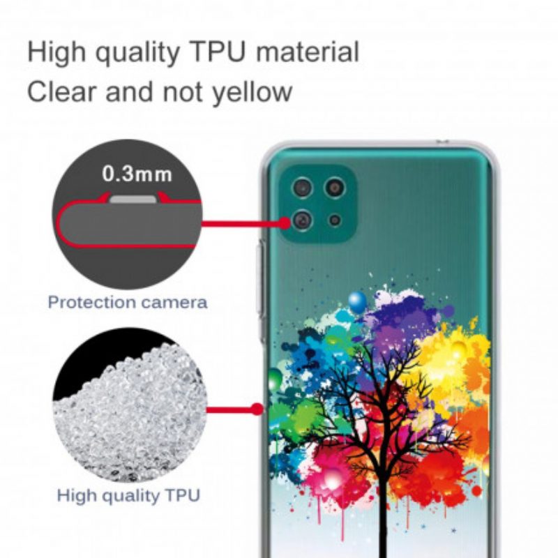 Cover Samsung Galaxy A22 5G Albero Dell'acquerello Senza Soluzione Di Continuità