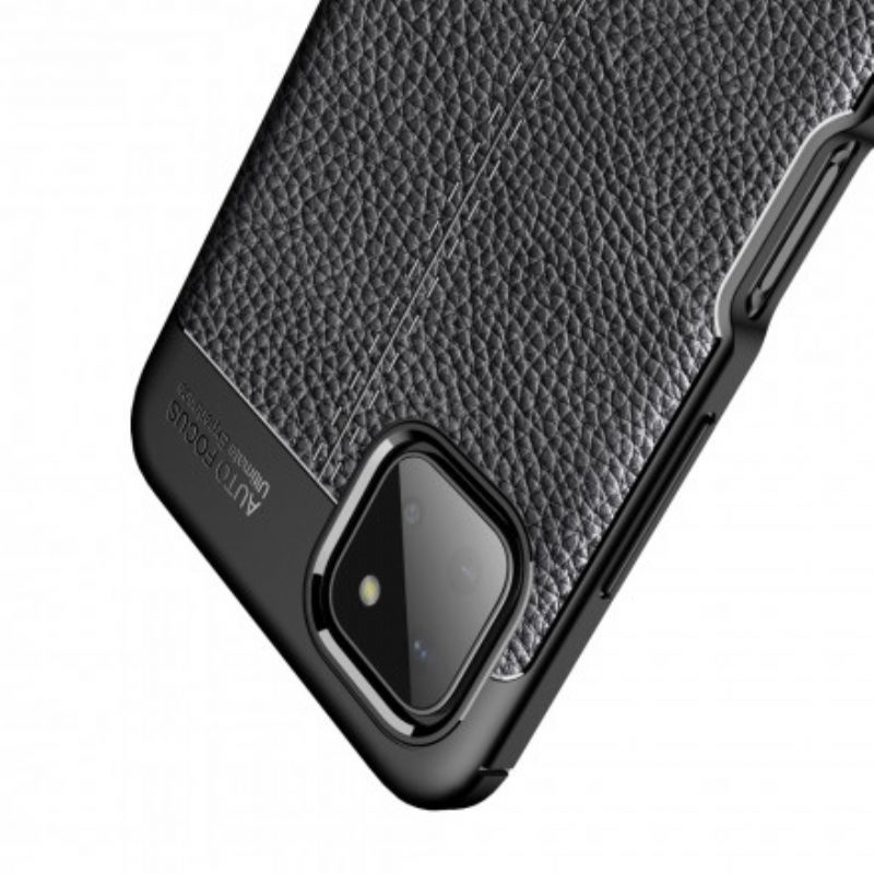 Cover Samsung Galaxy A22 5G Doppia Linea Litchi Effetto Pelle