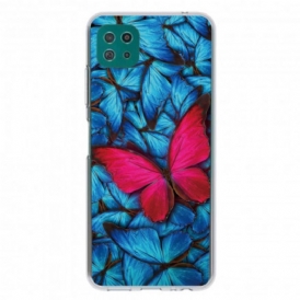 Cover Samsung Galaxy A22 5G Farfalle Flessibili