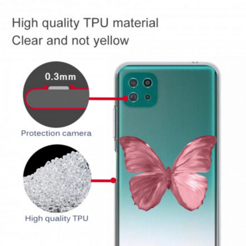 Cover Samsung Galaxy A22 5G Farfalle Flessibili
