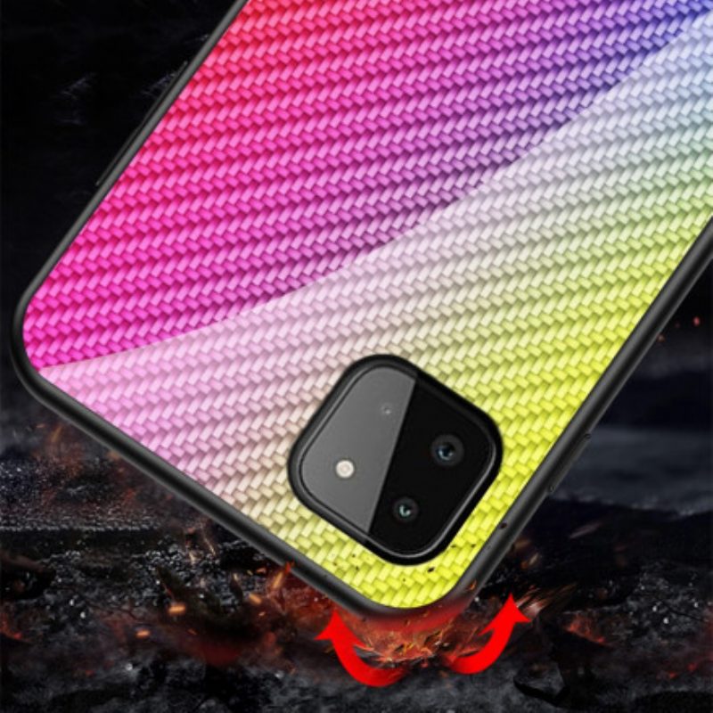 Cover Samsung Galaxy A22 5G Vetro Temperato In Fibra Di Carbonio