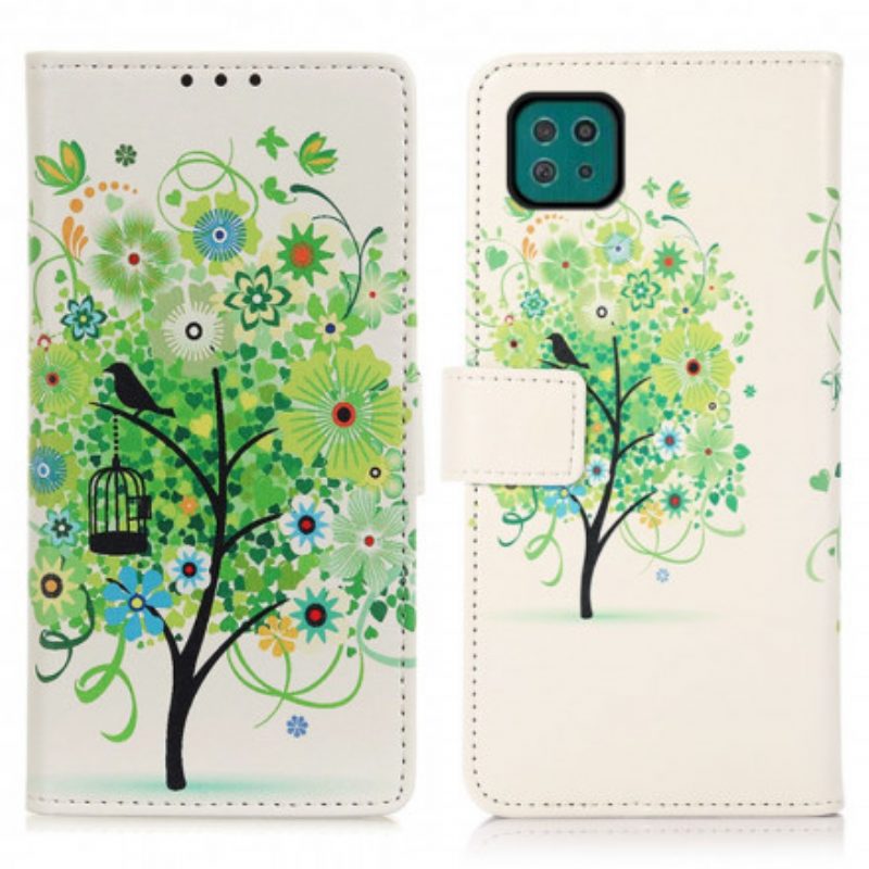 Custodia A Portafoglio Samsung Galaxy A22 5G Albero In Fiore