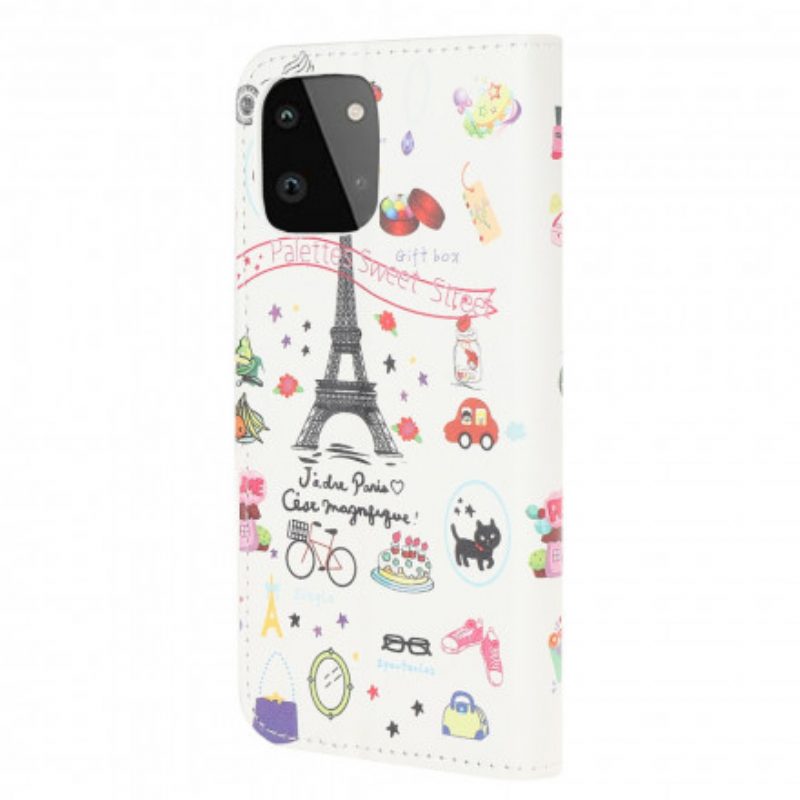 Custodia in pelle Samsung Galaxy A22 5G Amo Parigi