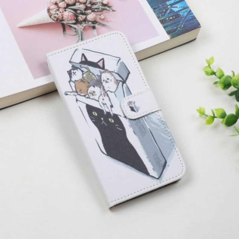 Custodia in pelle Samsung Galaxy A22 5G Consegna Gatti Con Perizoma