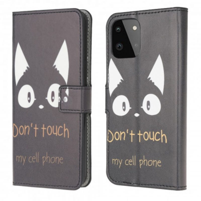 Custodia in pelle Samsung Galaxy A22 5G Non Toccare Il Mio Cellulare