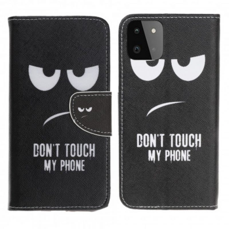 Custodia in pelle Samsung Galaxy A22 5G Non Toccare Il Mio Telefono
