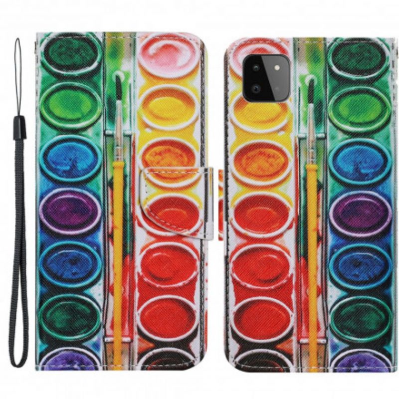 Custodia in pelle Samsung Galaxy A22 5G Pittura