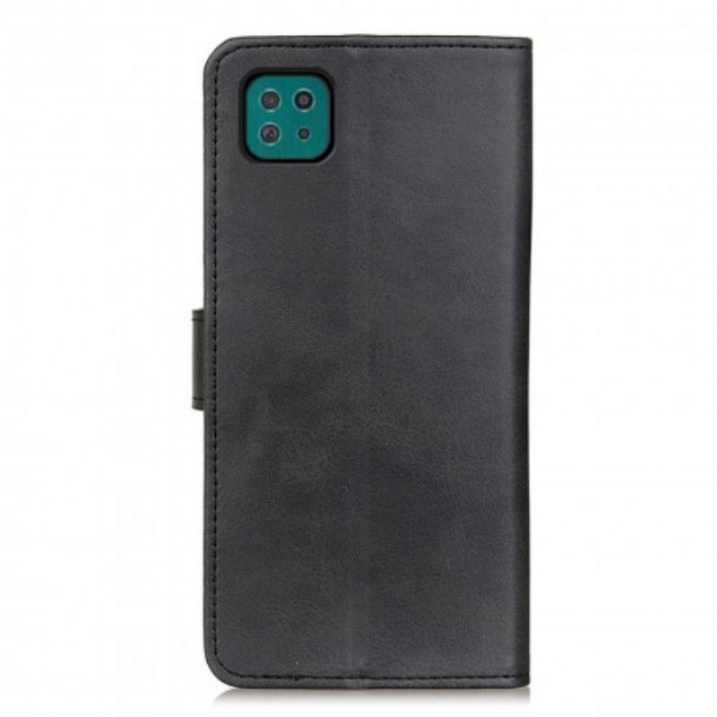 Custodia in pelle Samsung Galaxy A22 5G Retro Effetto Pelle Opaca