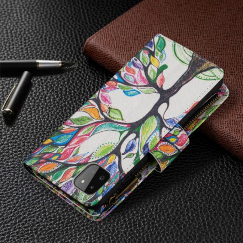 Custodia in pelle Samsung Galaxy A22 5G Tasca Per Albero Con Cerniera