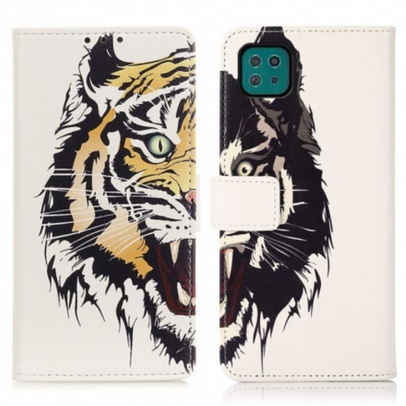 Custodia in pelle Samsung Galaxy A22 5G Tigre Feroce