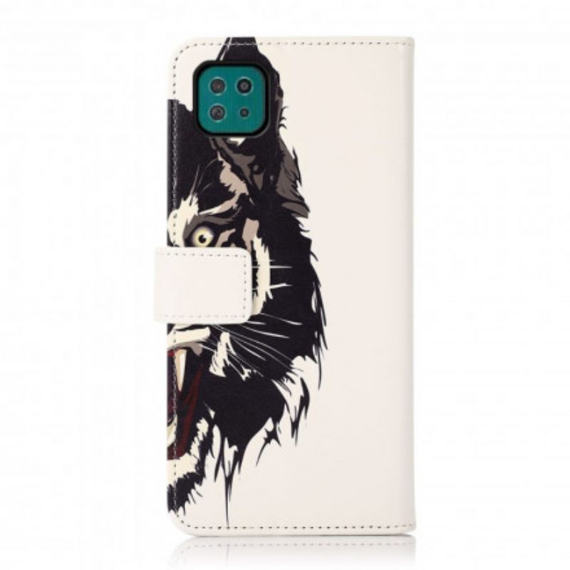 Custodia in pelle Samsung Galaxy A22 5G Tigre Feroce
