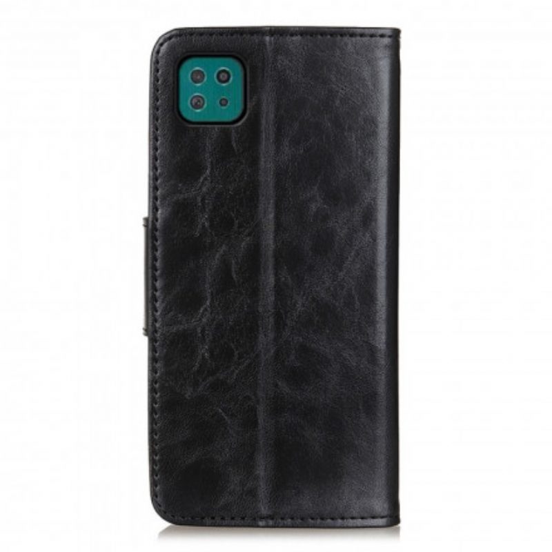 Folio Cover Samsung Galaxy A22 5G Chiusura Reversibile In Pelle Crosta