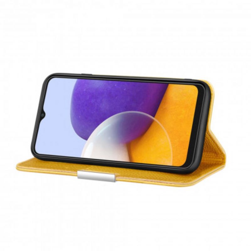 Folio Cover Samsung Galaxy A22 5G Custodia in pelle Ecopelle Litchi Ultra Chic