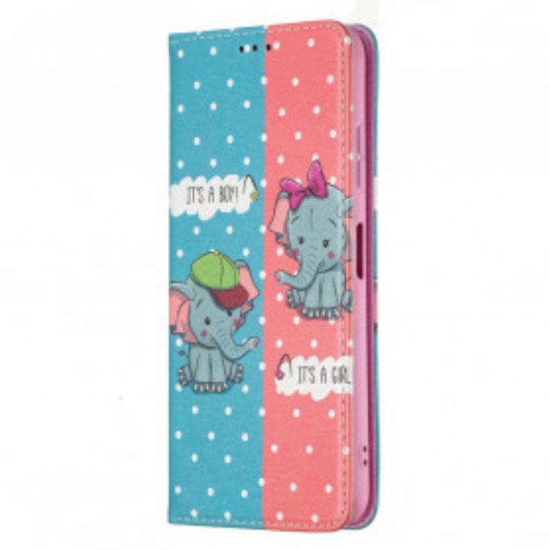 Folio Cover Samsung Galaxy A22 5G Custodia in pelle Elefantini
