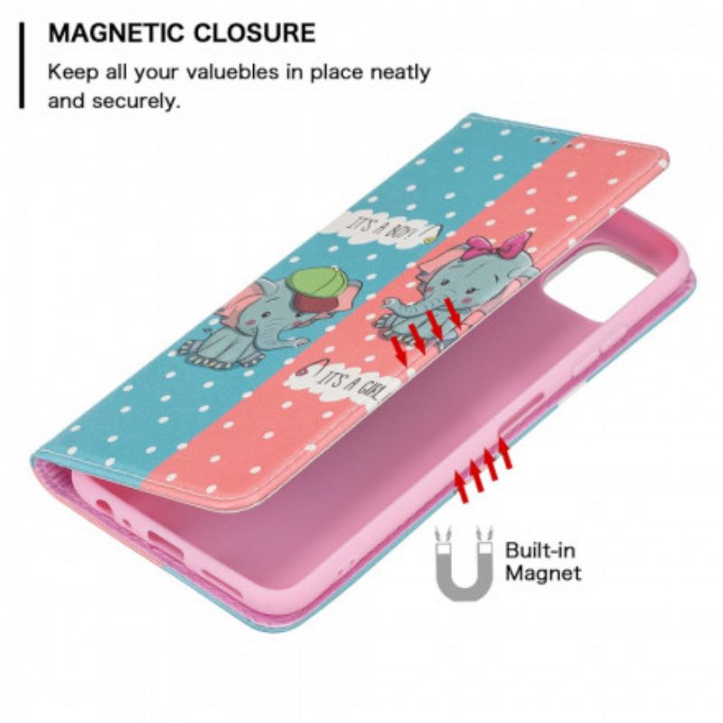 Folio Cover Samsung Galaxy A22 5G Custodia in pelle Elefantini
