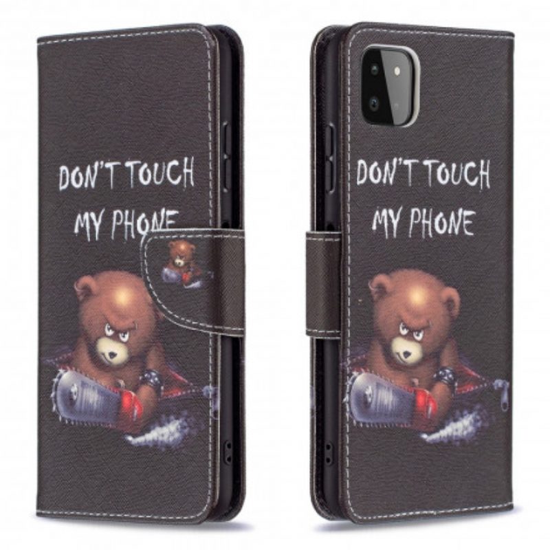 Folio Cover Samsung Galaxy A22 5G Custodia in pelle Orso Pericoloso