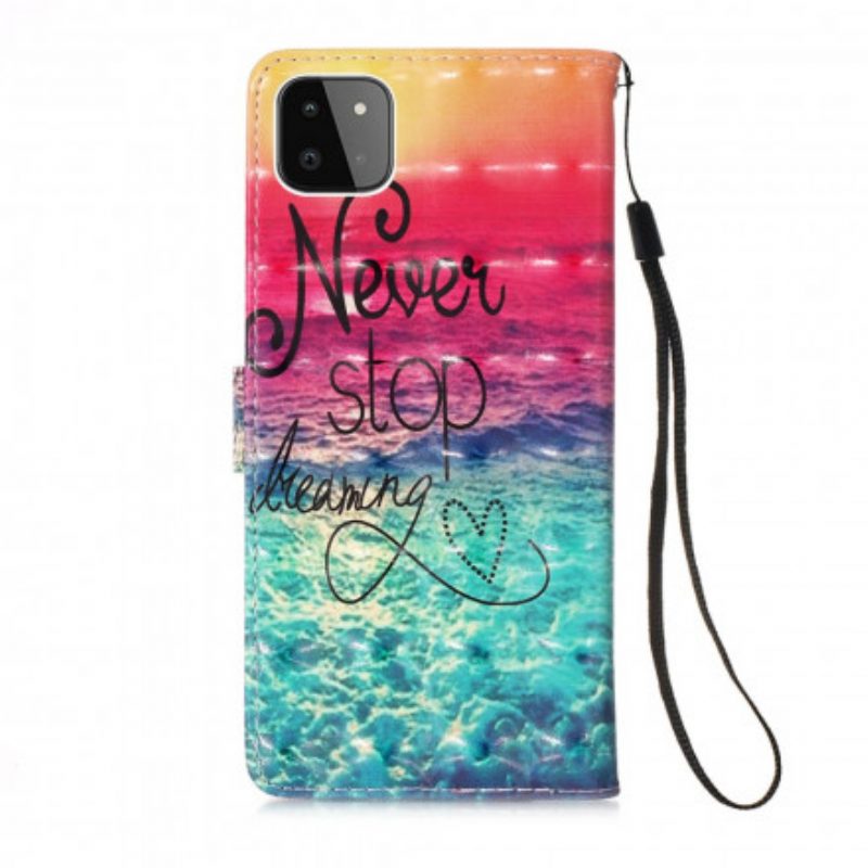 Folio Cover Samsung Galaxy A22 5G Non Smettere Mai Di Sognare