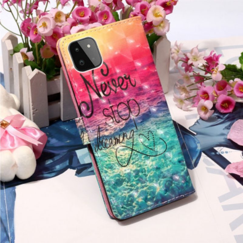 Folio Cover Samsung Galaxy A22 5G Non Smettere Mai Di Sognare