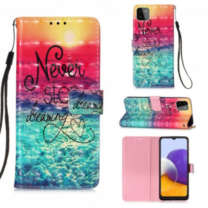 Folio Cover Samsung Galaxy A22 5G Non Smettere Mai Di Sognare