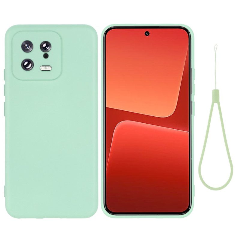 Cover Xiaomi 13 Silicone Liquido Con Cordino