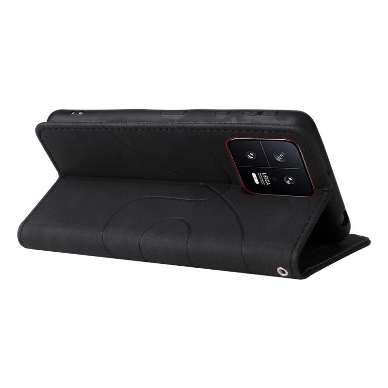Custodia in pelle Xiaomi 13 Cinturino Bicolore