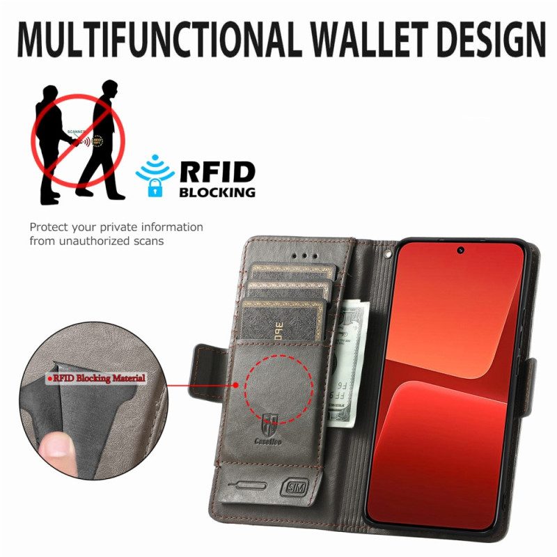 Custodia in pelle Xiaomi 13 Doppia Chiusura Bicolore