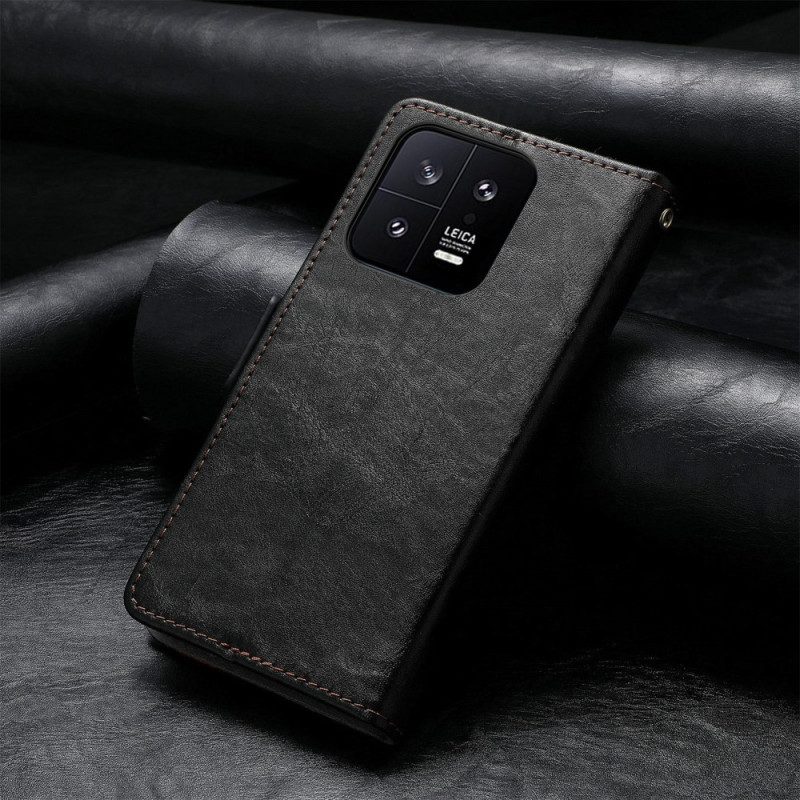Custodia in pelle Xiaomi 13 Doppia Chiusura Bicolore