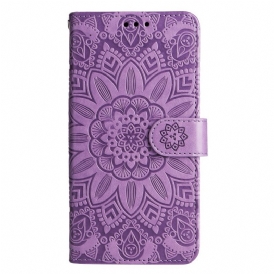 Custodia in pelle Xiaomi 13 Mandala Sole Con Cordino