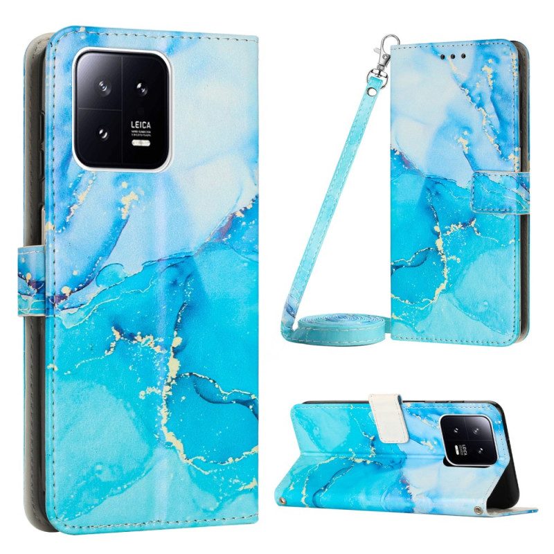 Custodia in pelle Xiaomi 13 Tracolla In Marmo