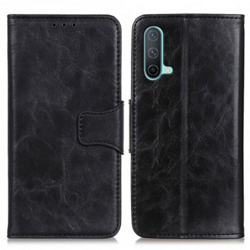 Custodia in pelle OnePlus Nord CE 5G Chiusura Reversibile In Pelle Crosta