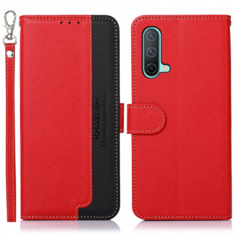 Custodia in pelle OnePlus Nord CE 5G Lychee Style Rfid Khazneh