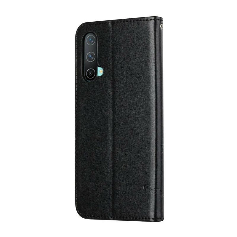 Custodia in pelle OnePlus Nord CE 5G Perizoma Farfalle E Fiori