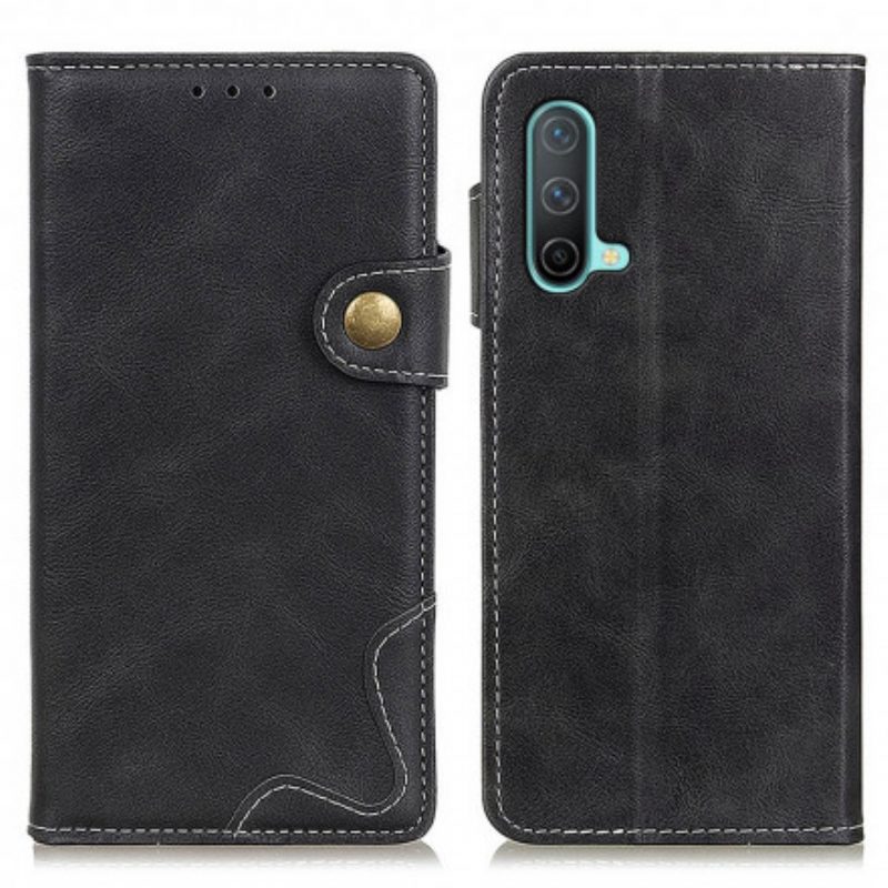Custodia in pelle OnePlus Nord CE 5G Pulsante Di Cucito Artistico
