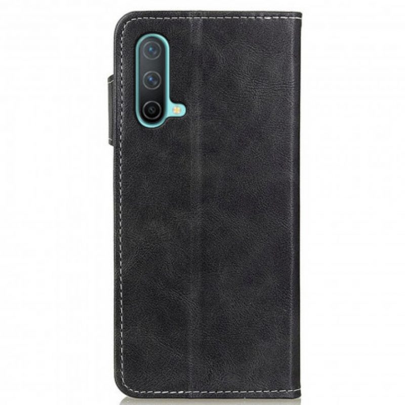 Custodia in pelle OnePlus Nord CE 5G Pulsante Di Cucito Artistico