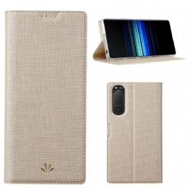 Folio Cover Sony Xperia 5 II Custodia in pelle Vili Dmx Testurizzato