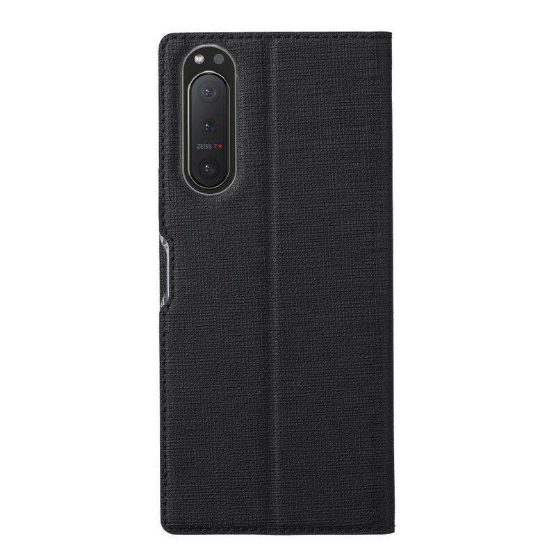 Folio Cover Sony Xperia 5 II Custodia in pelle Vili Dmx Testurizzato