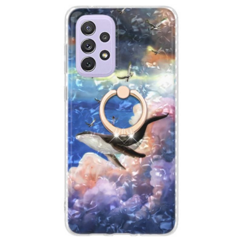 Cover Samsung Galaxy A23 5G Balena Con Supporto Ad Anello