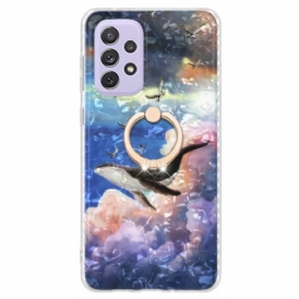 Cover Samsung Galaxy A23 5G Balena Con Supporto Ad Anello